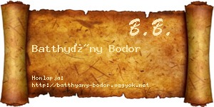 Batthyány Bodor névjegykártya